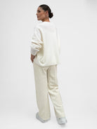 Italian Collection Trousers Wide Leg Corduroy Trousers in Soft Ivory