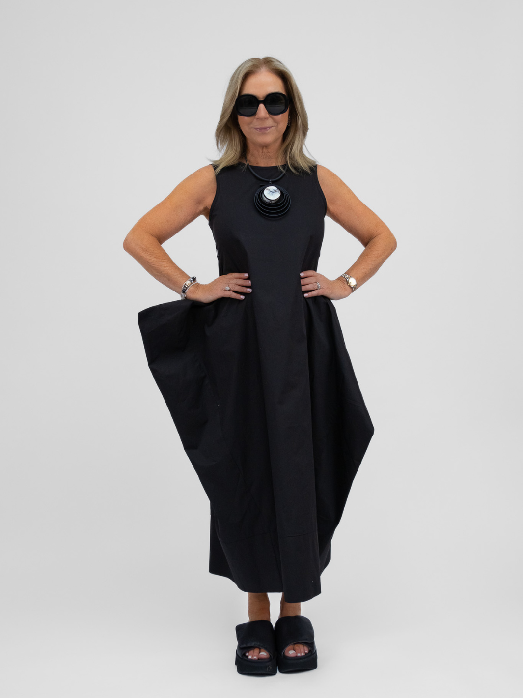 Jane Lushka Dress Poplin Dress In Black From Jane Lushka