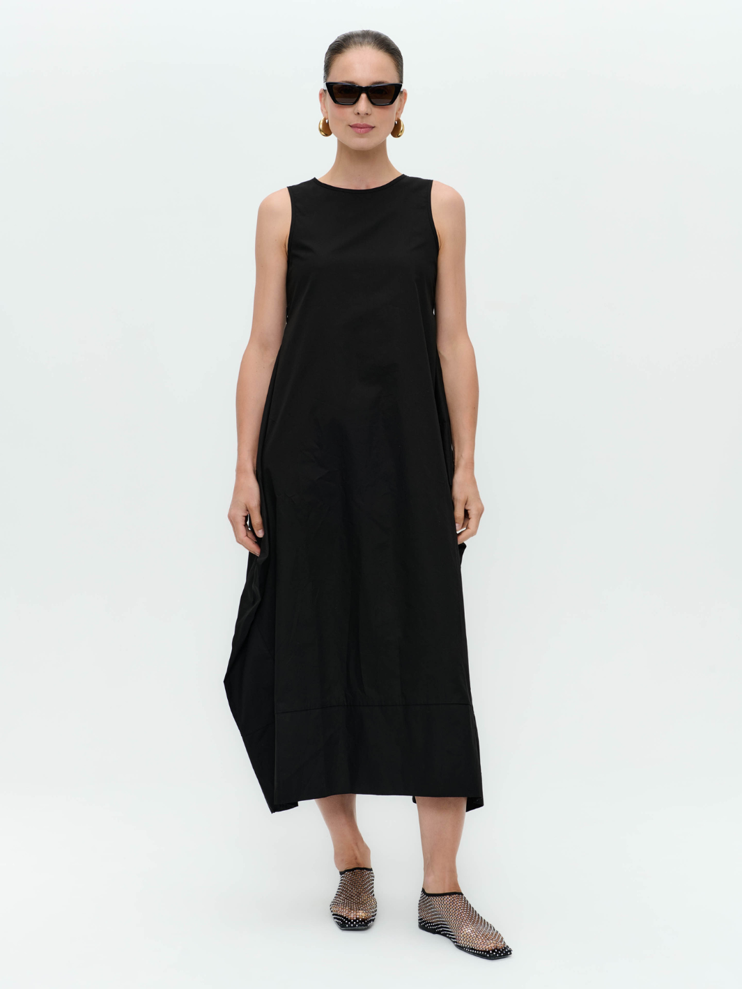 Jane Lushka Dress Poplin Dress In Black From Jane Lushka