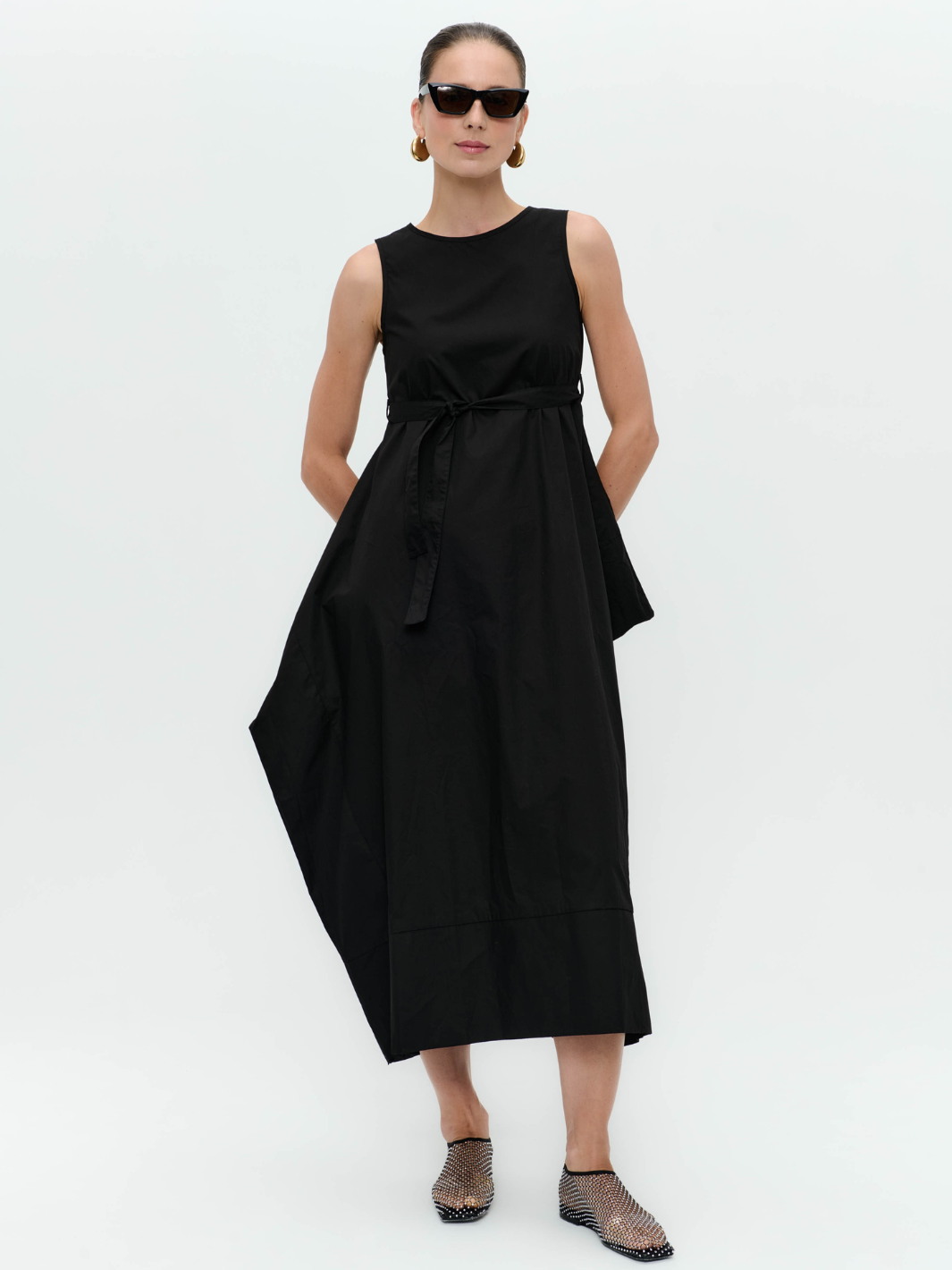 Jane Lushka Dress Poplin Dress In Black From Jane Lushka