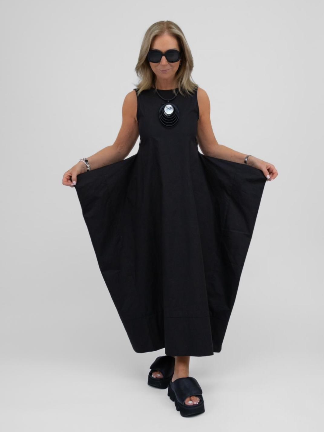 Jane Lushka Dress Poplin Dress In Black From Jane Lushka