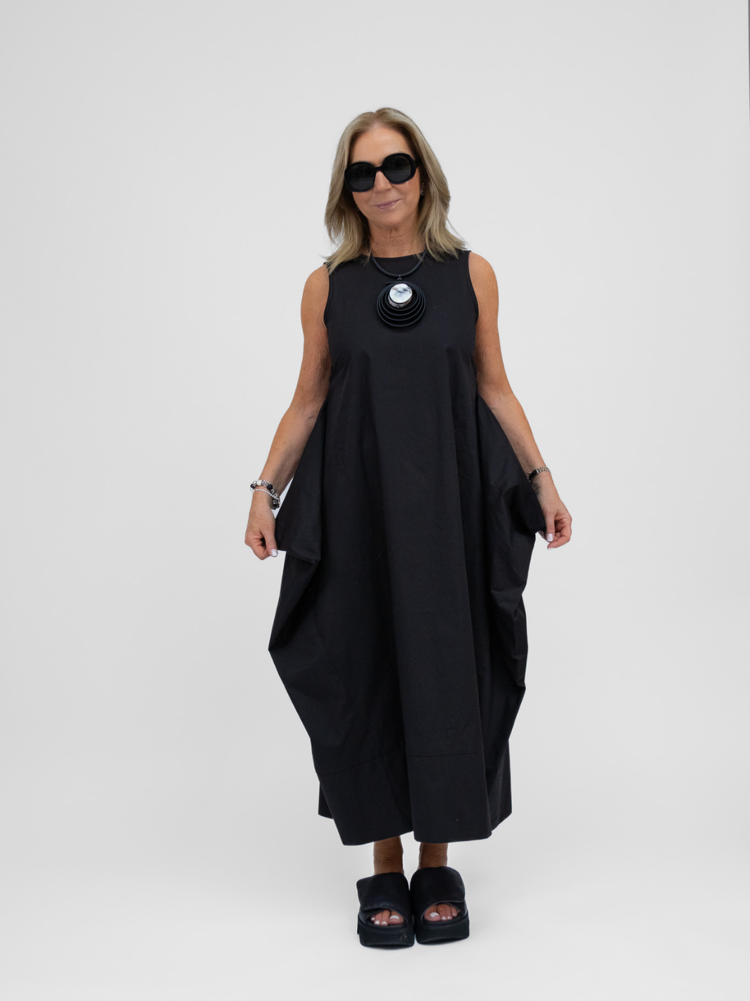 Jane Lushka Dress Poplin Dress In Black From Jane Lushka