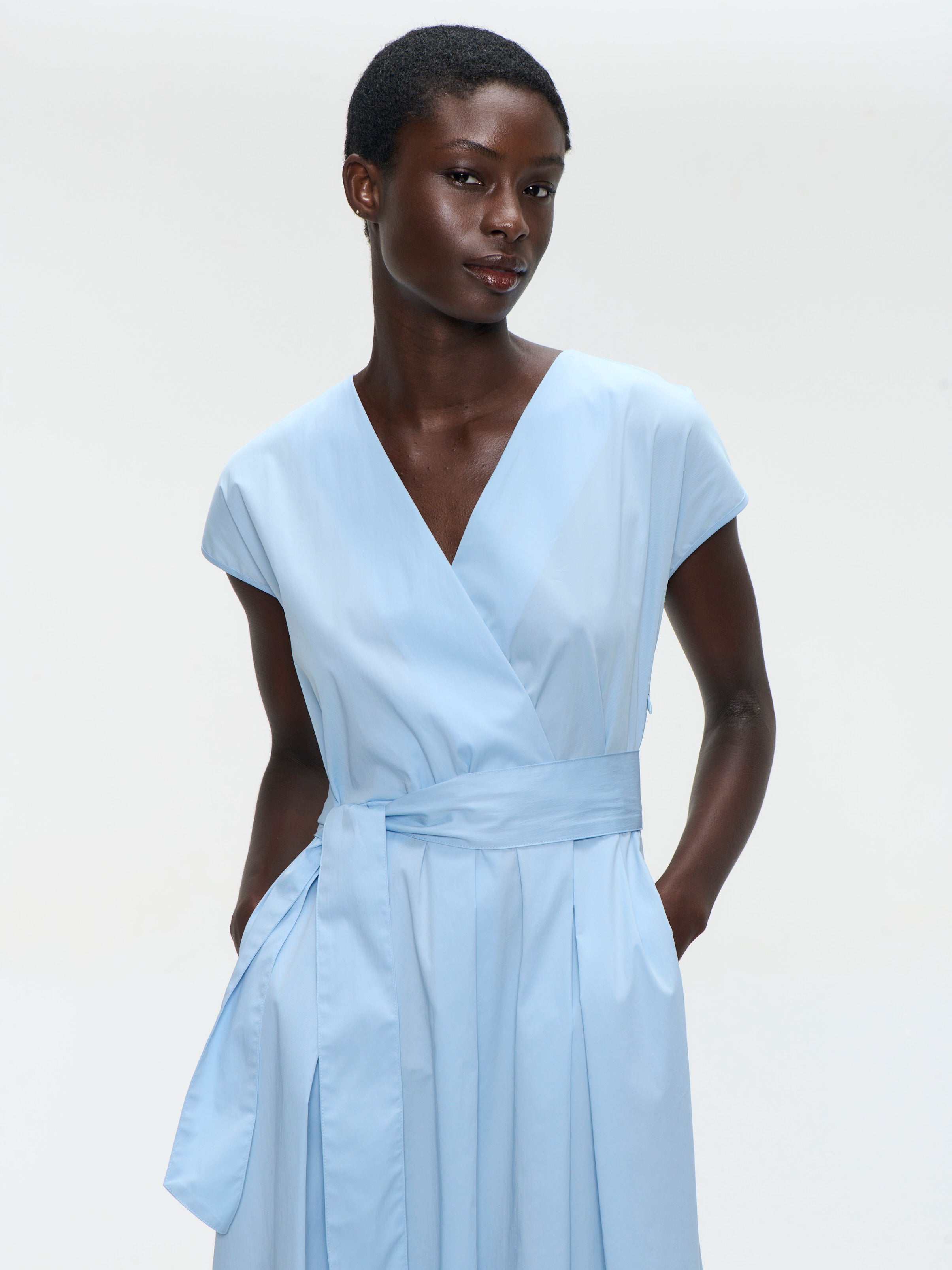 Jane Lushka Dress Poplin Long Dress 2945 in Light Blue