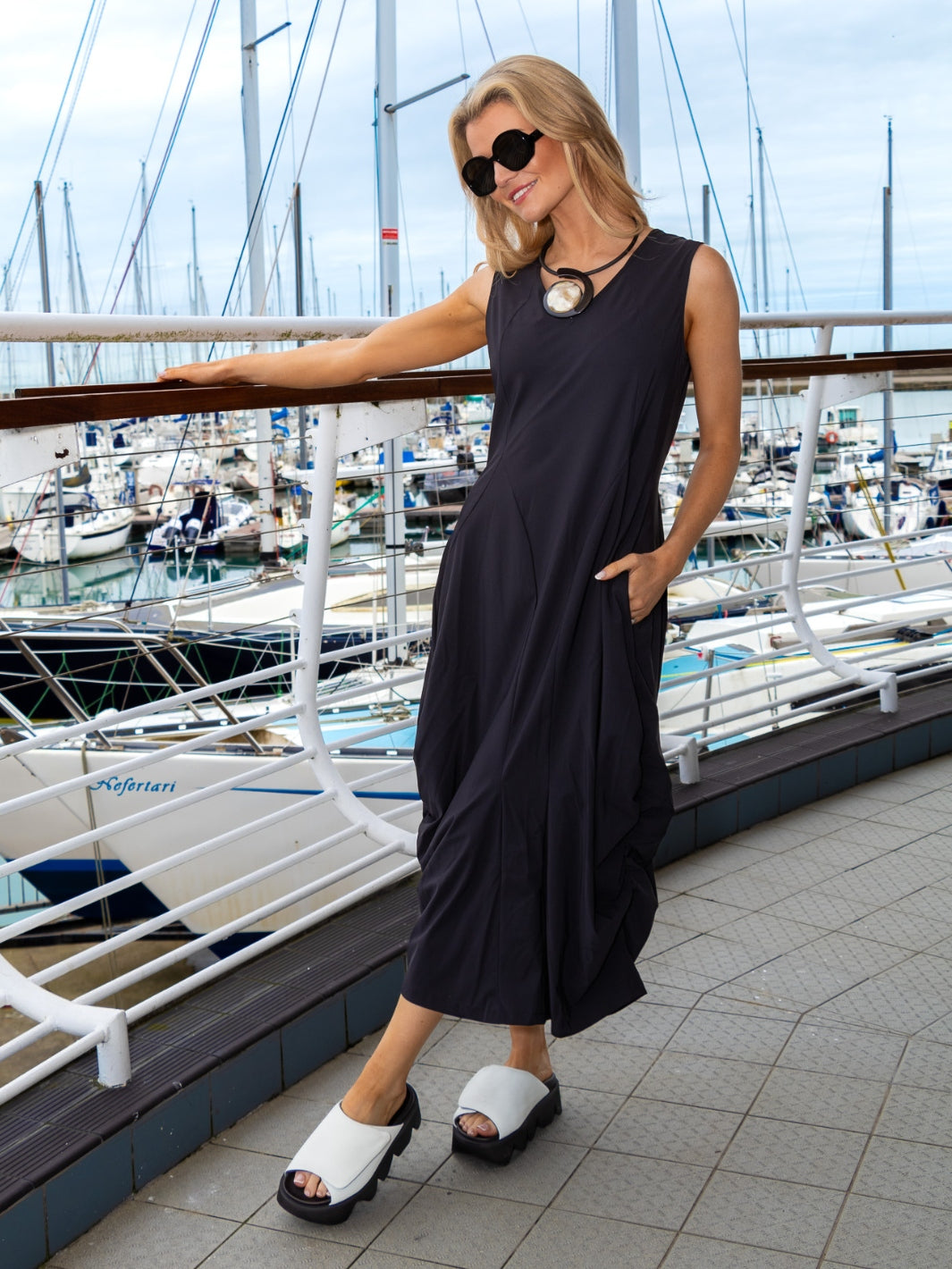 Jane Lushka Dress Ria V Neck Dress In Black From Jane Lushka