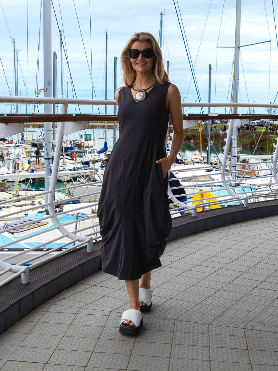 Jane Lushka Dress Ria V Neck Dress In Black From Jane Lushka