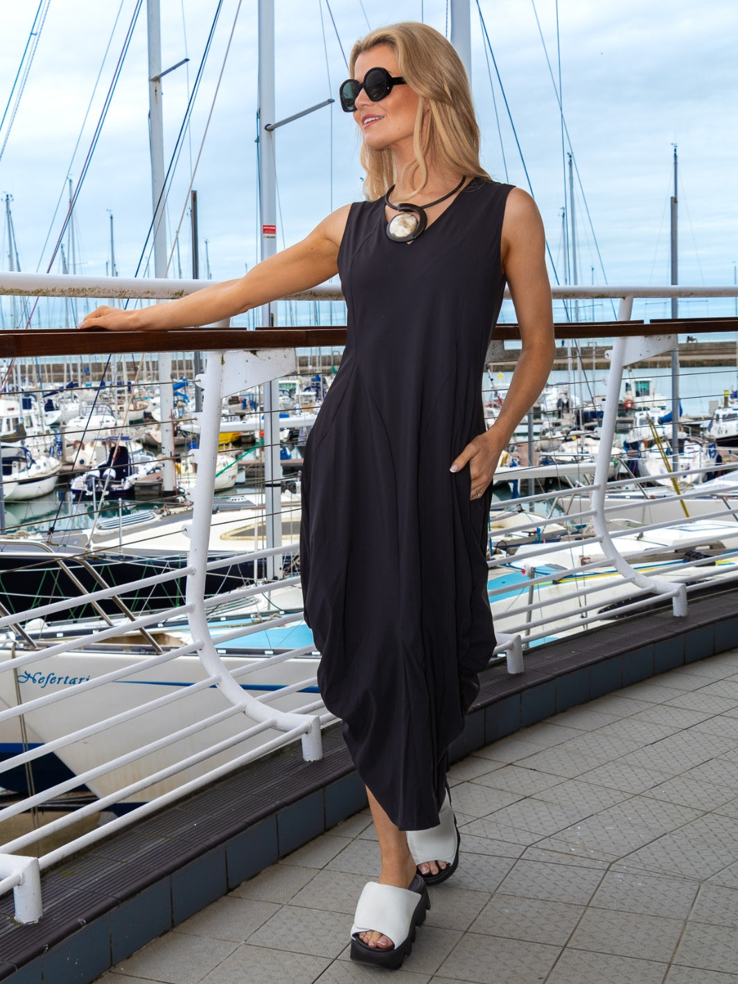 Jane Lushka Dress Ria V Neck Dress In Black From Jane Lushka