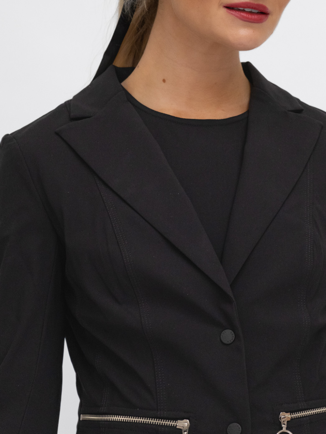 Jane Lushka Jacket Jane Lushka Milano Jacket In Black diffusion by Kate silver zips long sleeves v neck