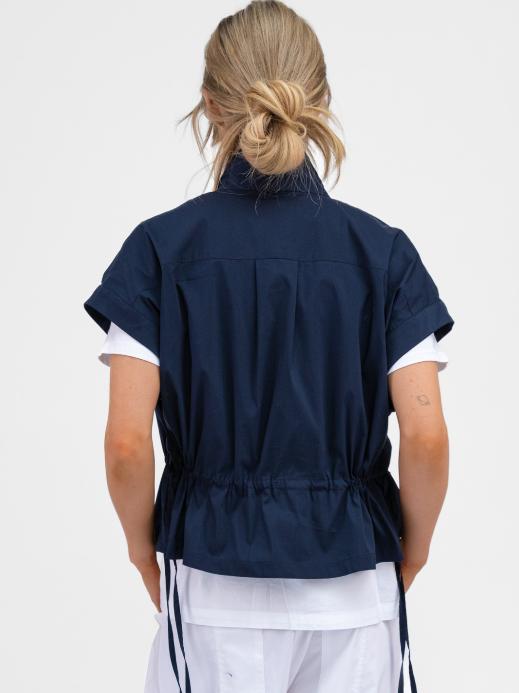 Jane Lushka Jacket Paola Poplin Jacket In Navy From Jane Lushka
