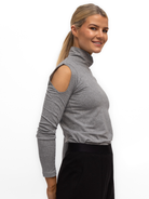 Jane Lushka Top Jane Lushka High Neck Top In Grey Melange