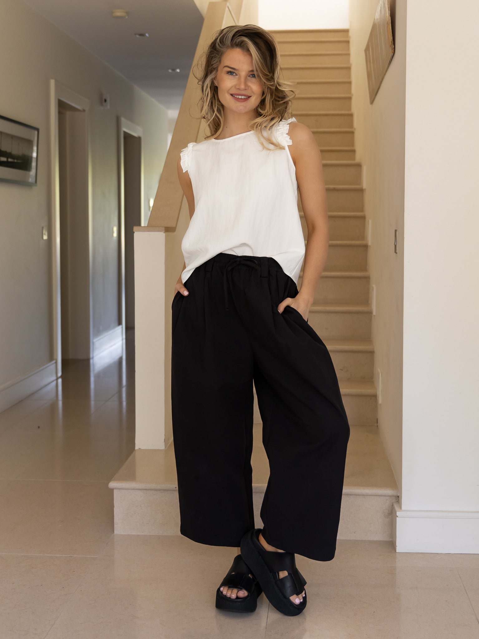 Jane Lushka Top Masako Viscose Mix Top in White