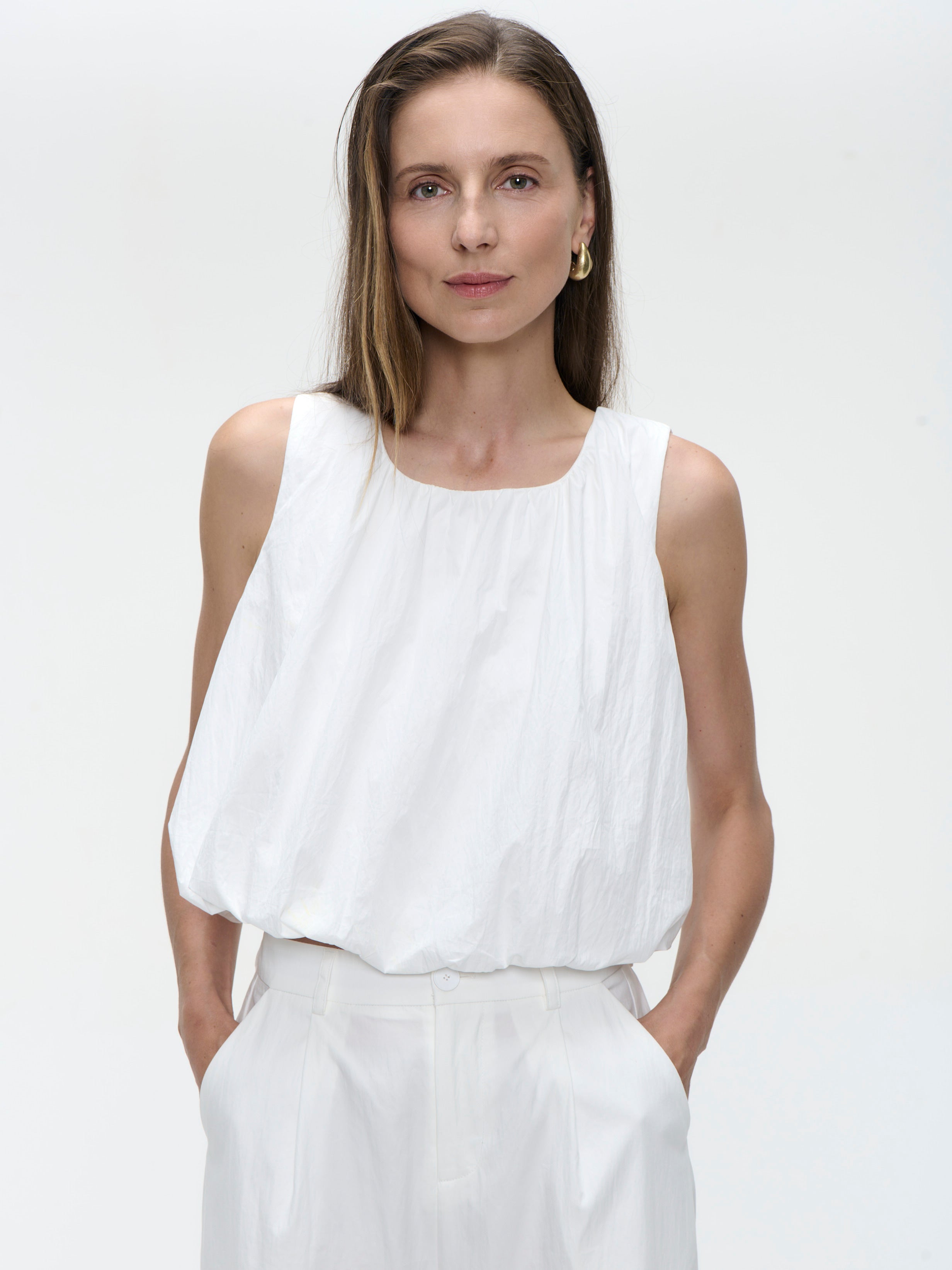 Jane Lushka Top Nori Cotton Top in Off White