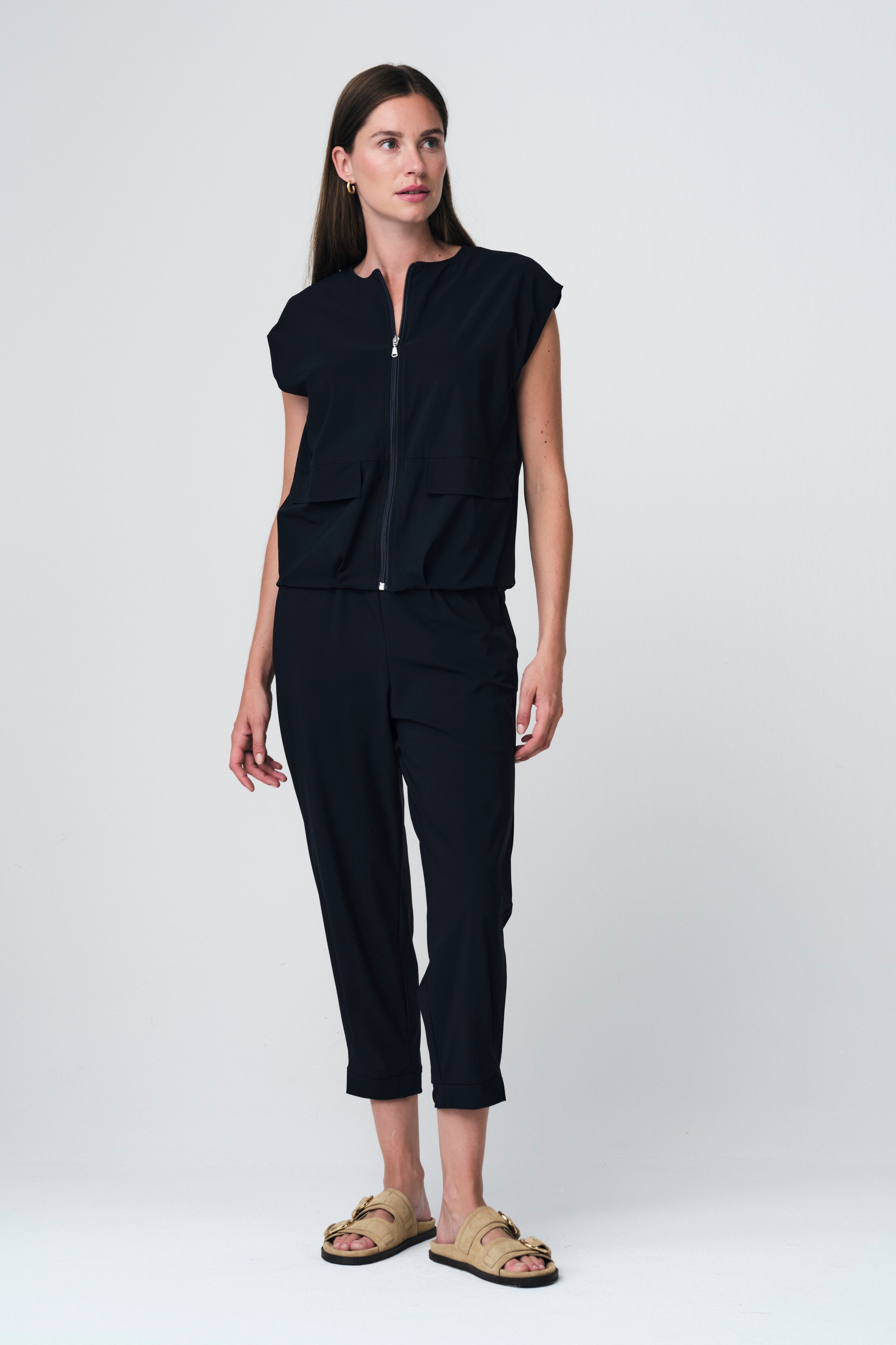 Jane Lushka Vest Ursula Vest Technical Jersey in Black