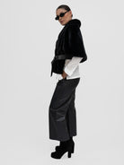 La Haine Inside Us Cape One Size Faux Fur Cape in Black