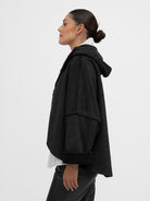La Haine Inside Us Jacket One Size Oversize Faux Sheepskin Hoodie in Black