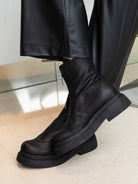 Lofina Boots Gasoline Nero Short Zip Front Boots