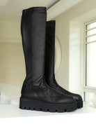 Lofina Boots Long Under-Knee Boots with Fitted Stretch Leg & Back Zipper