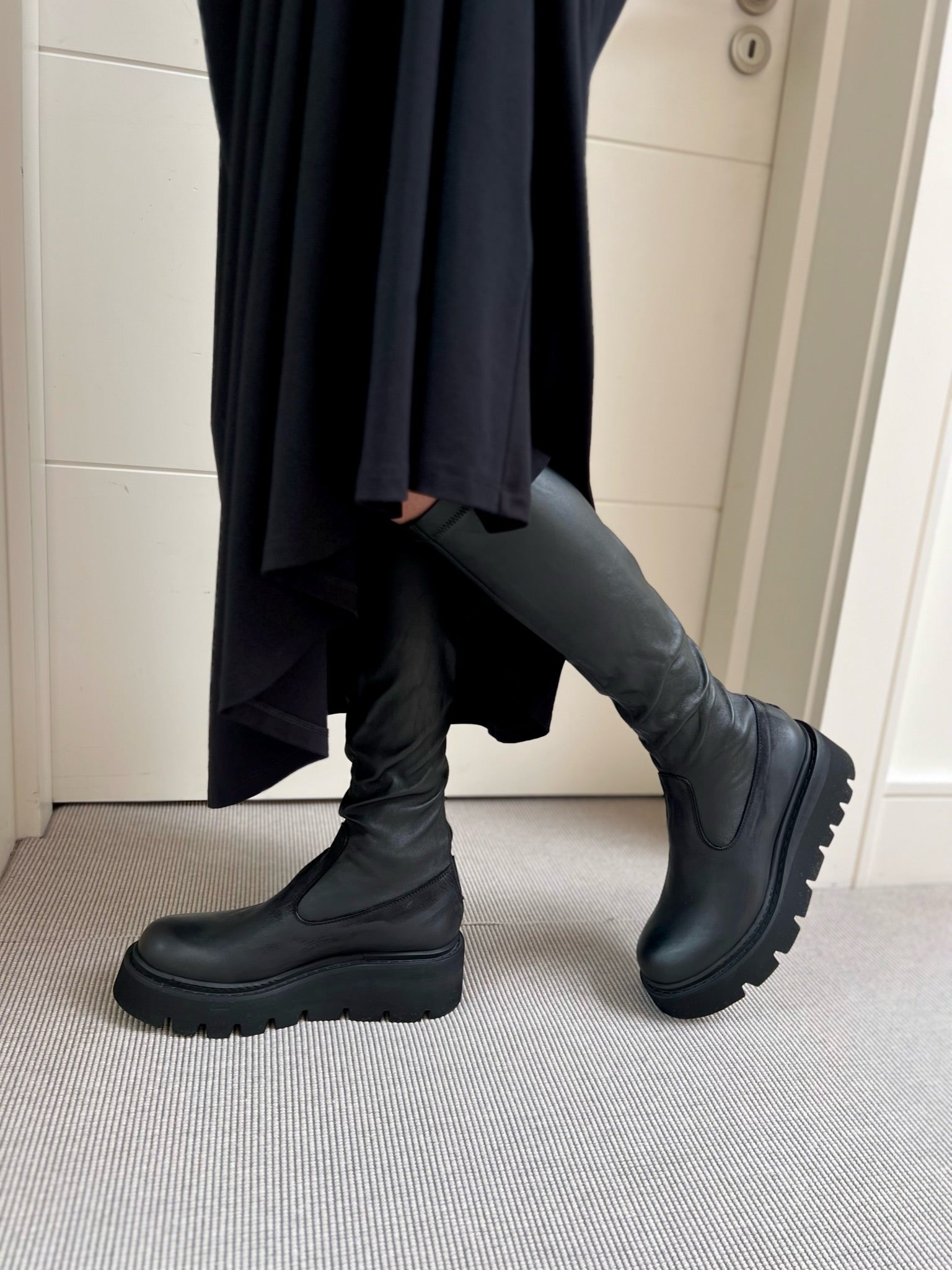 Lofina Footwear Lofina Leather Nappa Knee high Boot in black