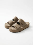 Lofina Sandals Lofina Velcro Strap Platform Slide in Gasoline Malto