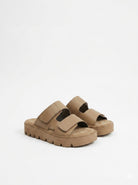 Lofina Sandals Lofina Velcro Strap Platform Slide in Gasoline Malto