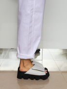 Lofina Shoes Platform Sandal Sliders In Bianco From Lofina