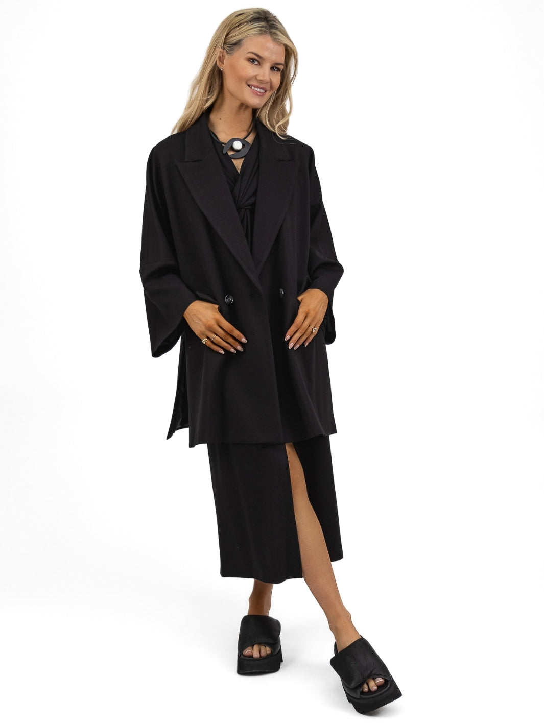 Lofina Shoes Platform Sandal Sliders In Black From Lofina