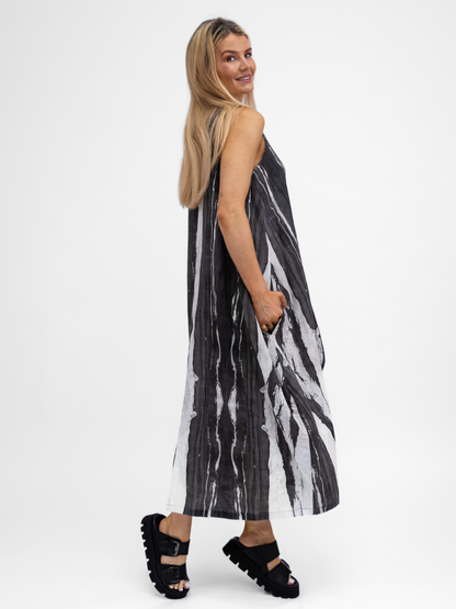 Lotus Eaters Dress Saba Printed Dress In Off White And Black From Lotus Eaters