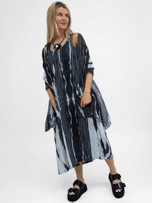 Lotus Eaters Scarf One Size Pashmina In Off White And Black From Lotus Eaters