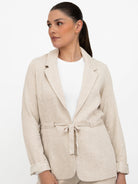 Majestic Filatures Jacket ⁠Belted Jacket in Ecru Marl