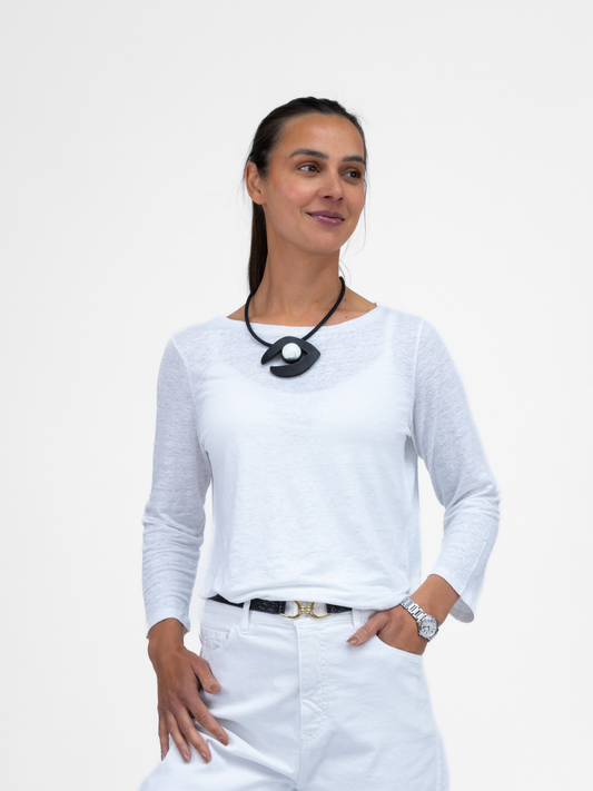 Majestic Filatures Top Bateau Top In White From Majestic Filatures