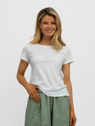 Majestic Filatures Top Polly Round Neck Tee In White From Majestic Filatures