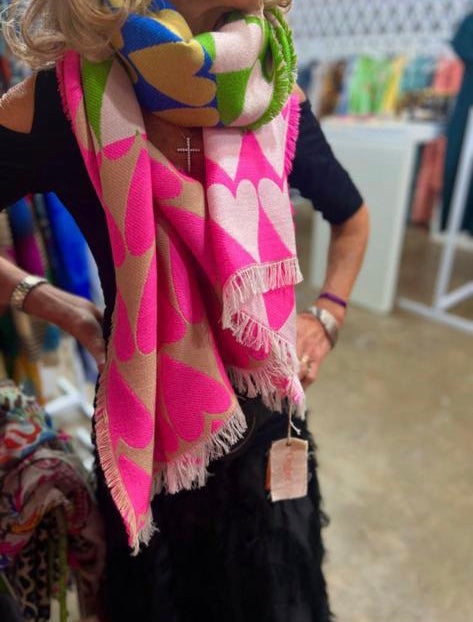 Ombre London Scarf One Size Ombre London Heart Print Scarf