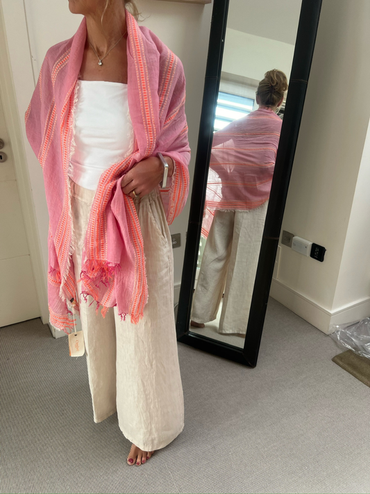 Ombre London Scarf One Size Ombre Wrap In Pink