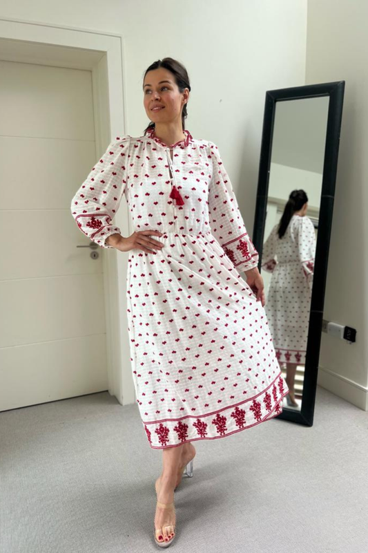 PEPE London Dress Pepe Belisa White Cotton Embroidered Dress