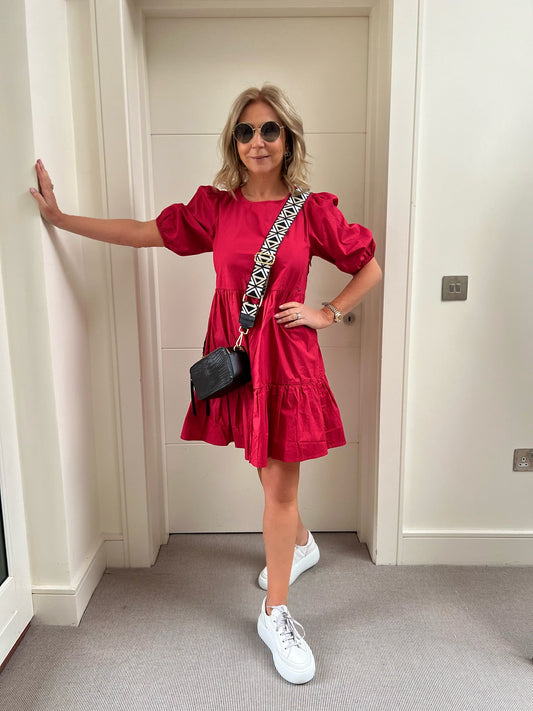 PEPE London Dress Pepe Bella Open Back Beach Dress in Red