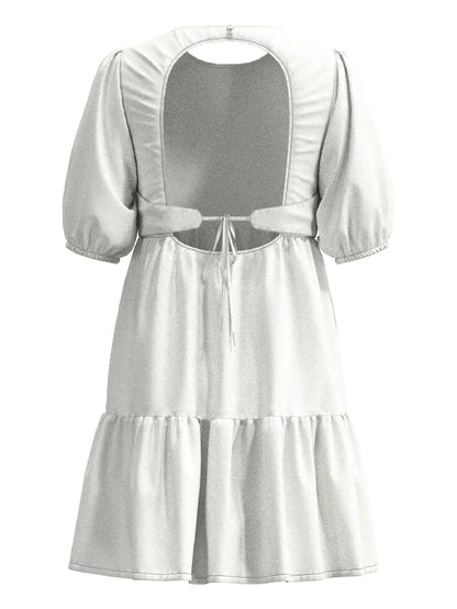 PEPE London Dress Pepe Bella Open Back Beach Dress in White