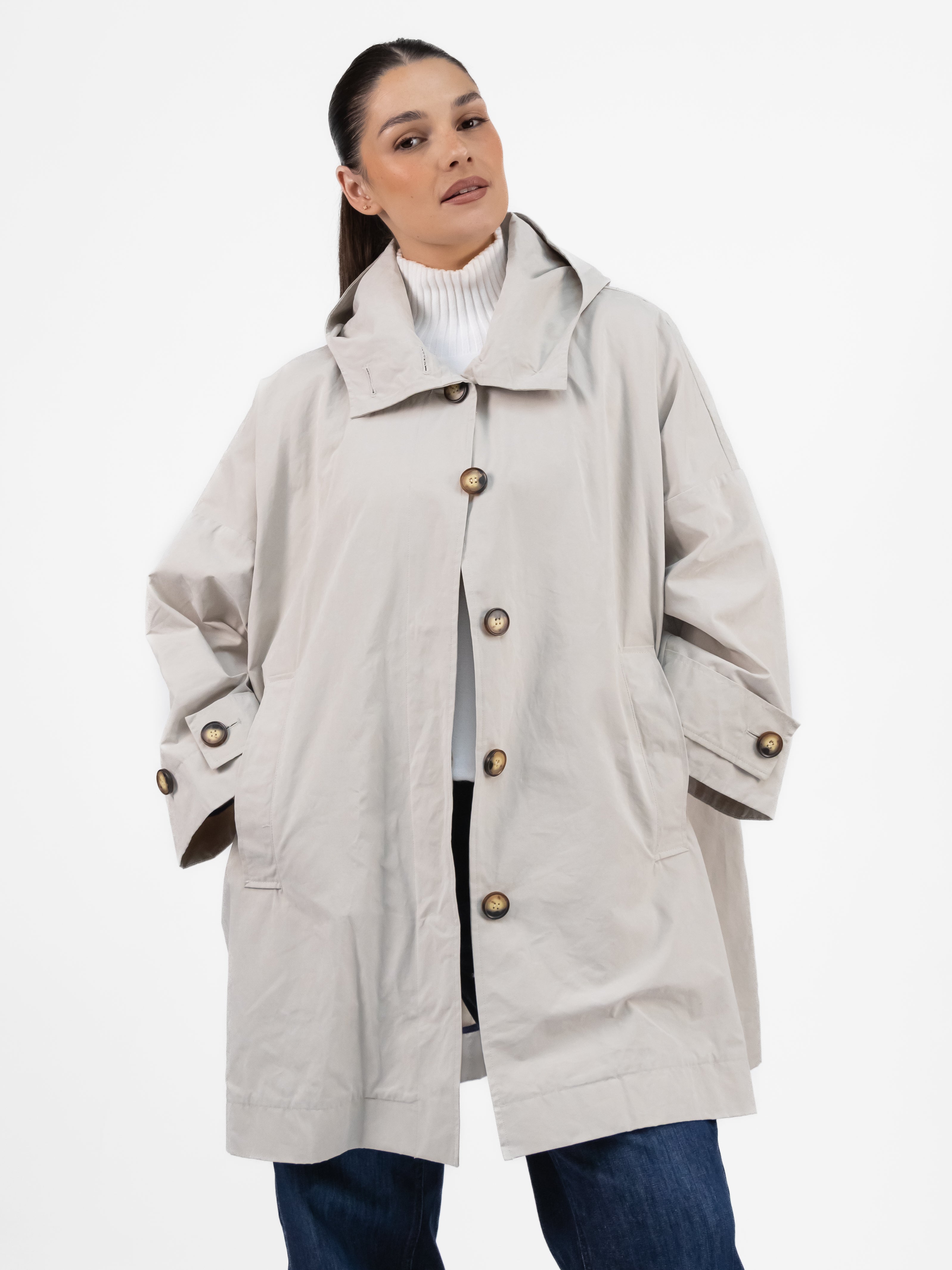 Prêt pour Partir Parkas Eva Cor Parka in Chalk