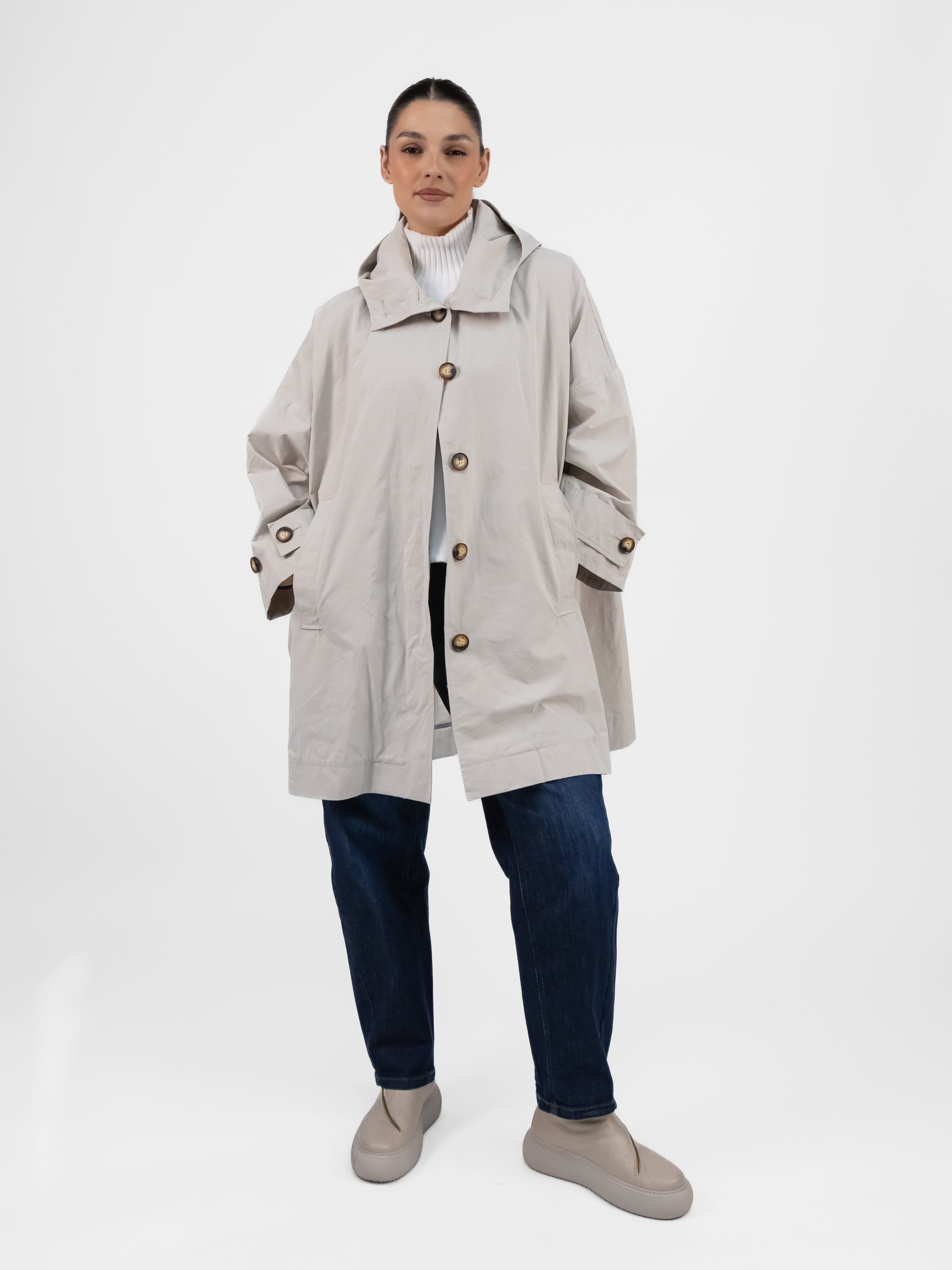 Prêt pour Partir Parkas Eva Cor Parka in Chalk