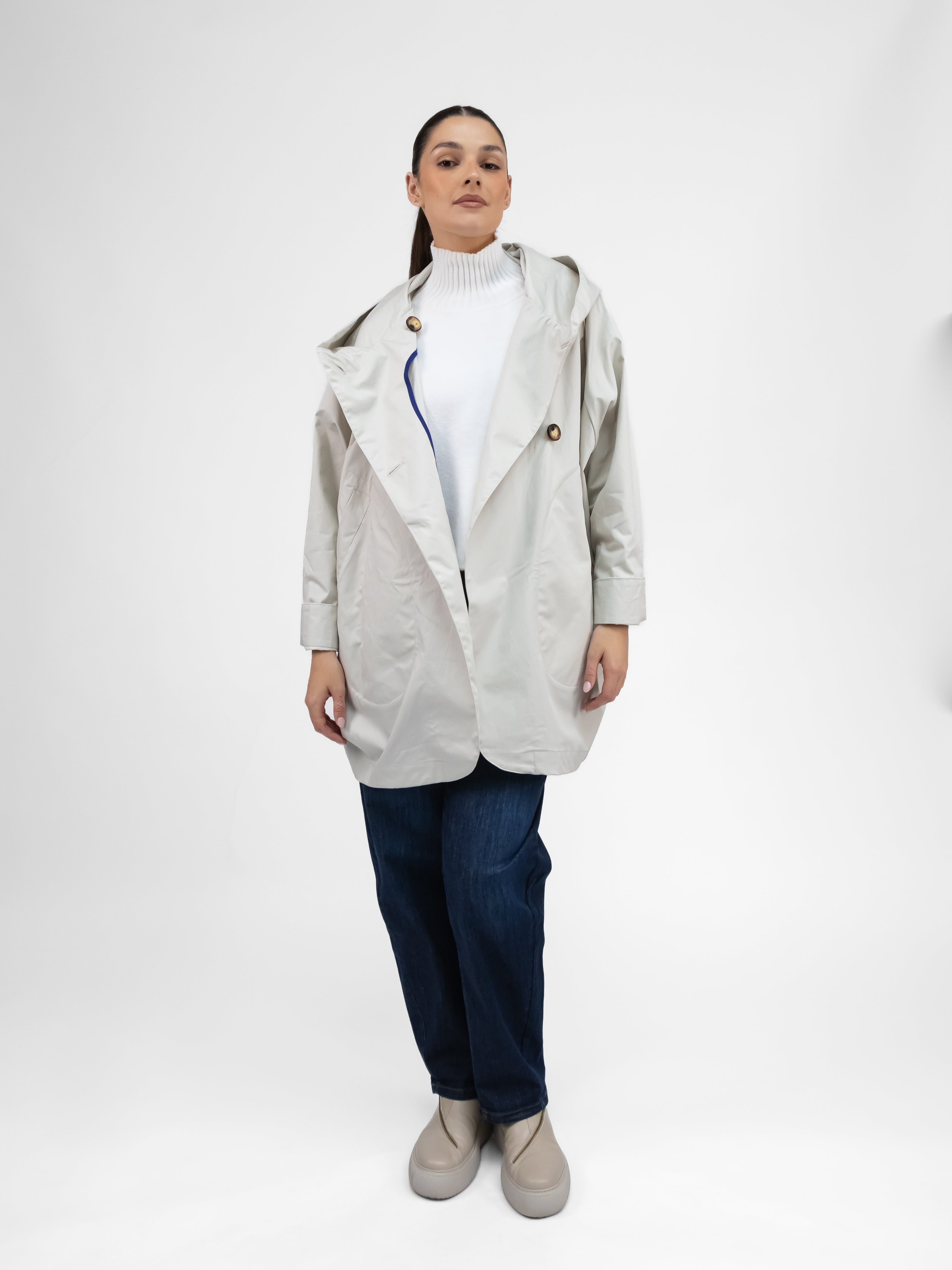 Prêt pour Partir Parkas Paola Cow Parka in Chalk