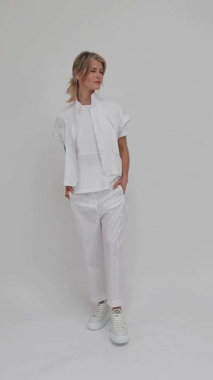 Paola Poplin Jacket In White From Jane Lushka