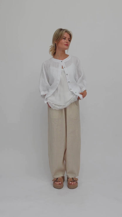 Chloe Linen Shirt In White