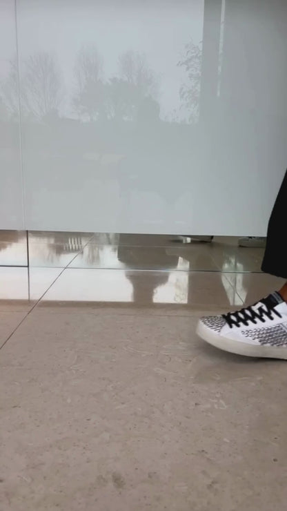 crime sneakers London runner runners spring summer winter autumn diffusion by Kate black silver white metal studs laces 