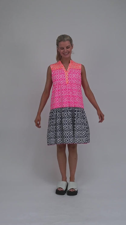 Multi Coloured Print Mini Dress IKAT From Vilagallo