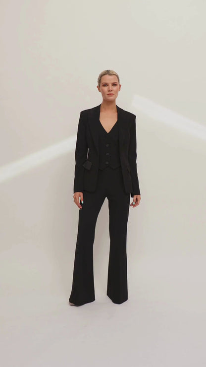 Jacket With Waistcoat Insert In Black from The Italian Collection