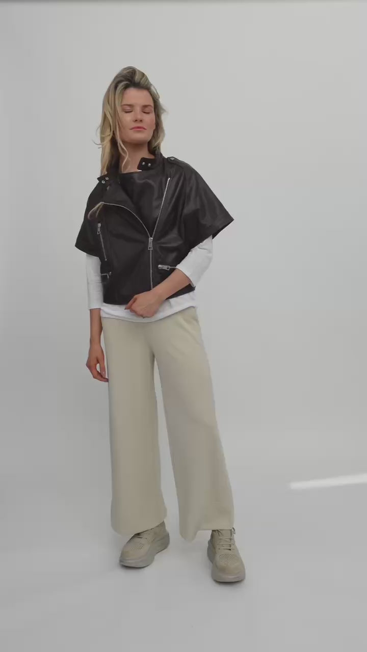 Raffaello Rossi Palina 6/8 Sport Cosy Jersey Pants in Almond