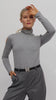 Jane Lushka Top Jane Lushka High Neck Top In Grey Melange Polo Neck Cold Soldier Long Sleeve