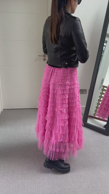 New Tulle Skirt in Cerise Pink