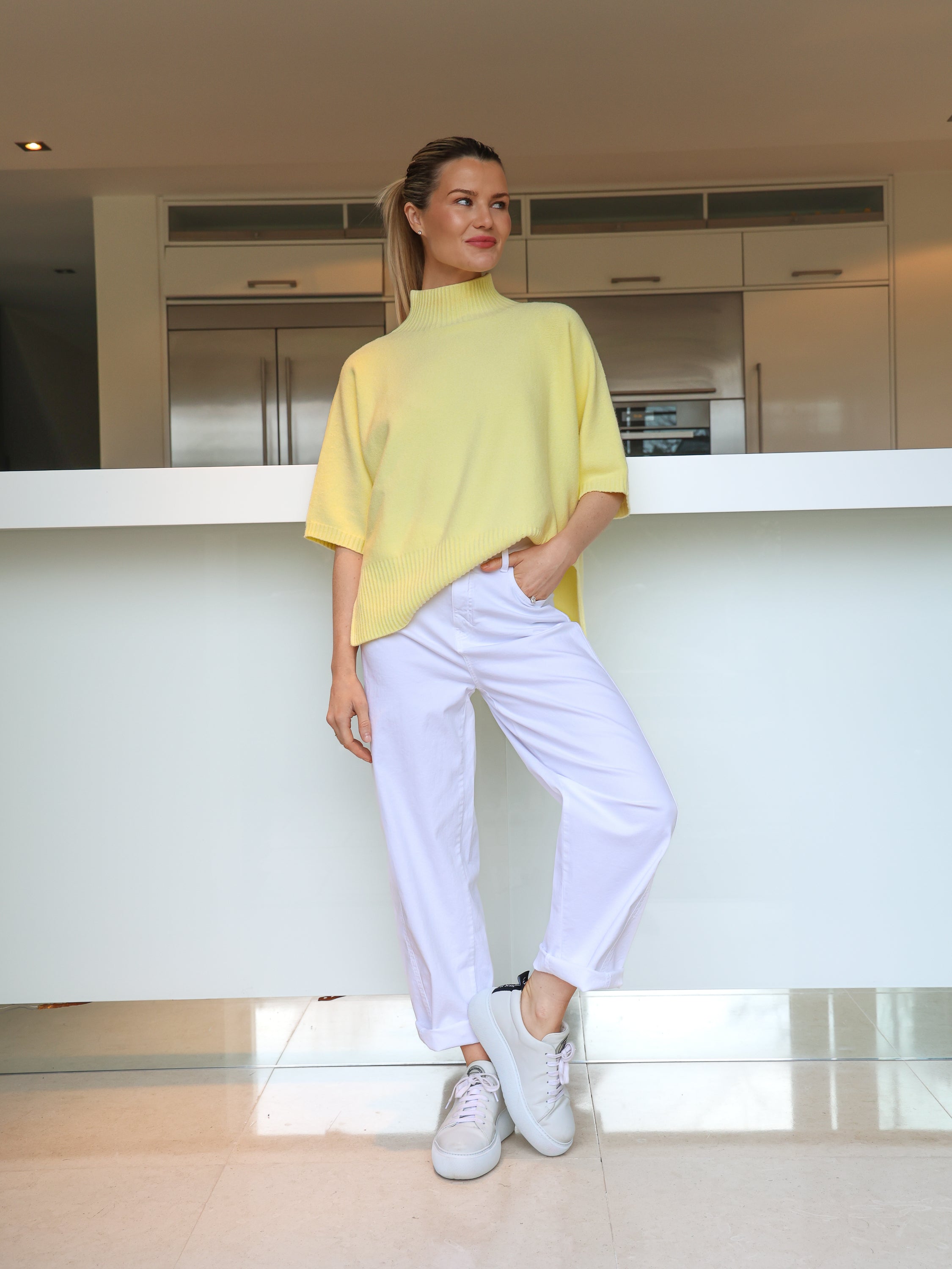 Raffaello Rossi Jeans Hanni 7/8 Coloured Denim in White