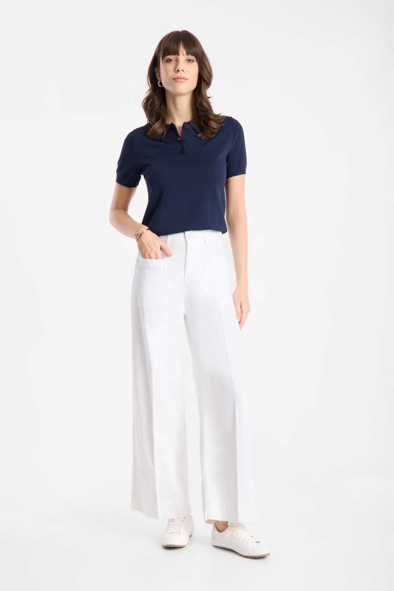 Raffaello Rossi Jeans Miru 6/8 Coloured Soft Denim in Off White