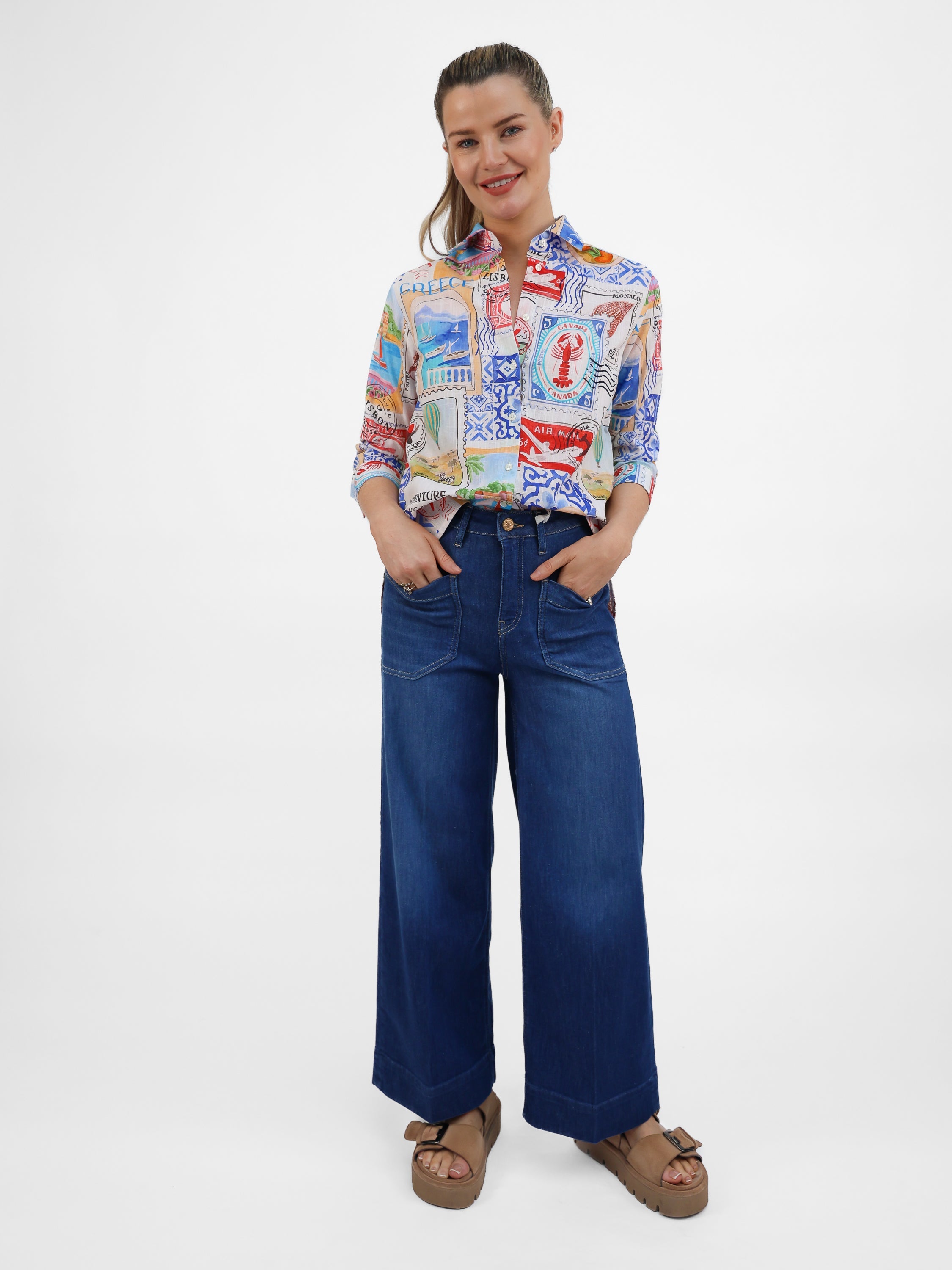 Raffaello Rossi Jeans Miru 6/8 Soft Touch Denim in Blue