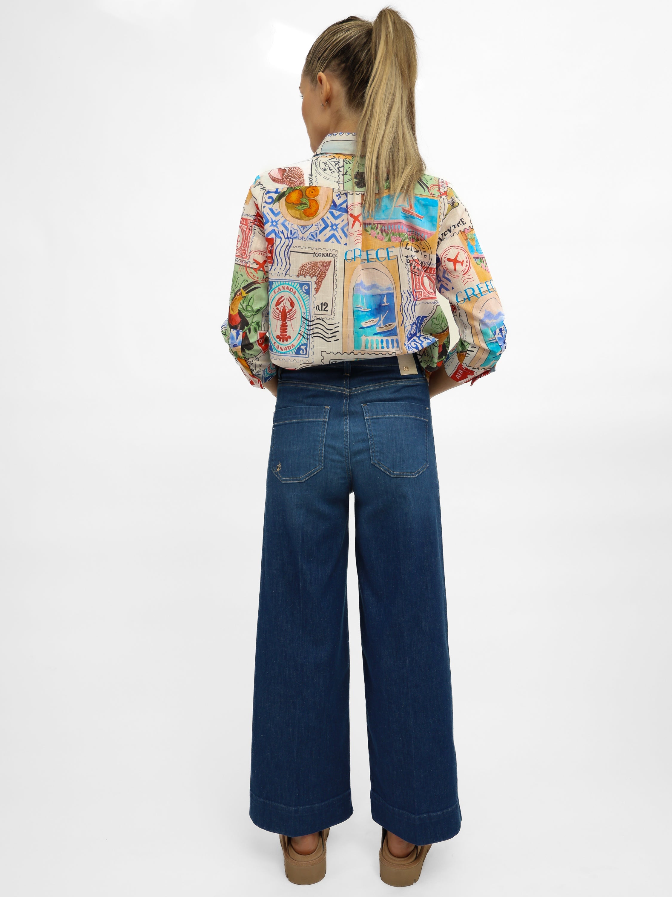 Raffaello Rossi Jeans Miru 6/8 Soft Touch Denim in Blue